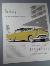 Original 1953 Oldsmobile 98 Magazine Ad "Holiday in the New Classic Manner"