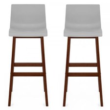 Clearance *SET OF 2* Drift Walnut Bar Stool Grey ABS (1)