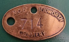 Blidworth Colliery Pit Check Tally marked NCB Blidworth Colliery 714