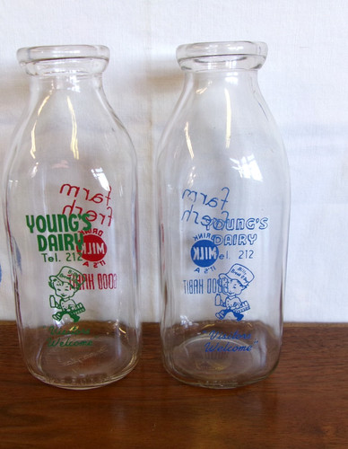 Young dairy vintage glass - young's,
