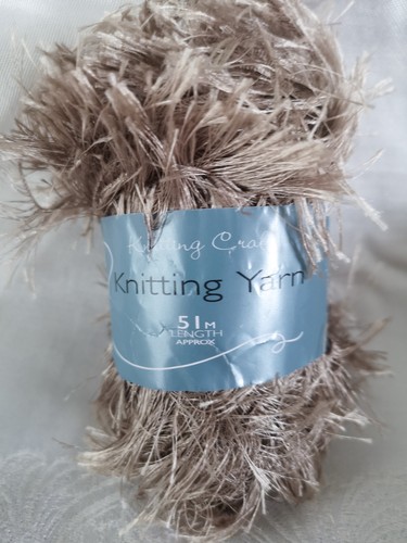 Gold beige eyelash yarn - gold/beige, in
