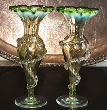 Pair of Stunning James Powell Whitefriars Hand Blown Vases C1890+