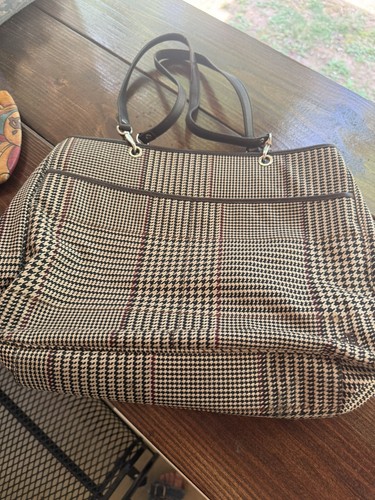Houndstooth fabric handbag