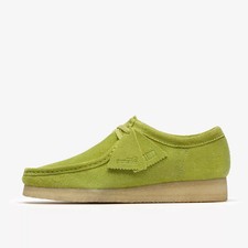 Clarks Originals Lime Green Suede Wallabee Lace Up Shoes Crepe Soles