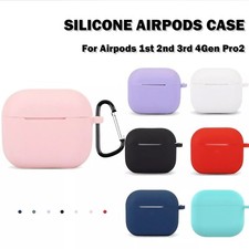 Soft Silicone Case with Keychain For AirPods 1 2 3 Pro Pro 2 4th Gen – UK