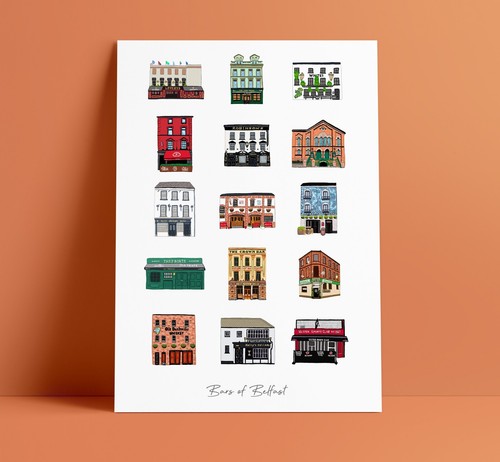 Bars belfast print poster - bars,