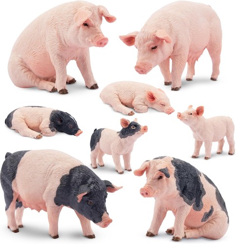 Toymany 8pcs realistic pig - toymany,