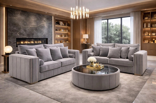 Seater plush velvet sofa - seater,