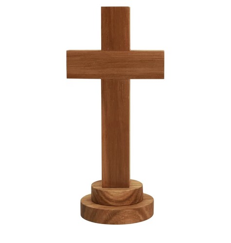 Wood cross statue with stand - cross,