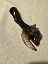 Antique Cast Iron Bull Cow-Head Tool Early Tin Opener Utility Cutter Folk Art