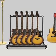 5 Seat Multi Guitar Rack Stand Padded For Multiple Electric Acoustic Bass Holder