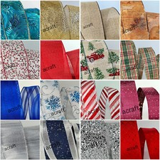 Christmas Ribbon Wired Edge