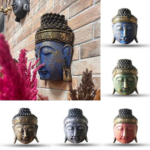 Handcarved wooden buddha - wooden, head