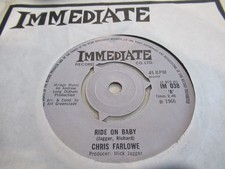 CHRIS FARLOW..RIDE ON BABY...RARE UK 1ST ISSUE IMMEDIATE LABEL No IM 038