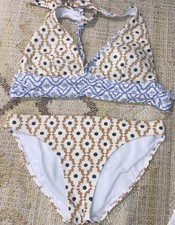 Boden Geometric Print Halter Neck Bikini Size 12