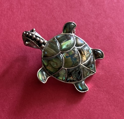 Turtle pendant brooch abalone - turtle,