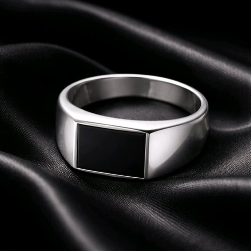 Silver signet ring - silver,