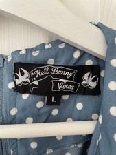 Hell Bunny Vixen Light Blue 1940s Style Polka Dot Dress