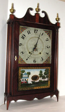 Antique Riley Whiting Wood Works Pillar & Scroll Clock Weights Driven