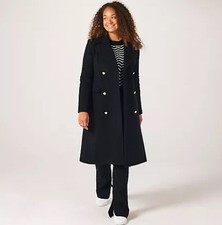 Helene Berman Double Breasted Classic Style Coat. Black. Size 16. BNWT. RRP £190