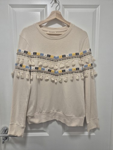 Indigo tassel sweatshirt - indigo,