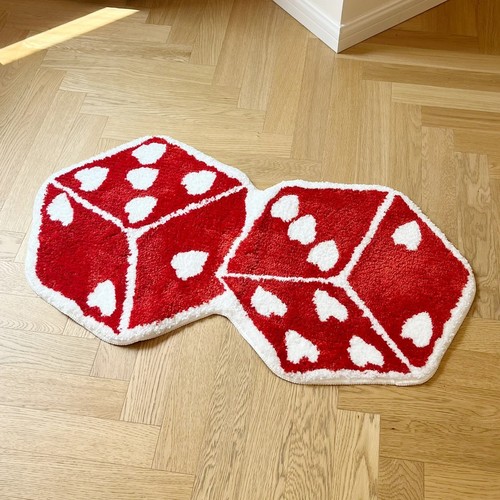 Fluffy dice rug funky - dice,
