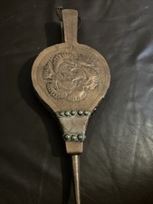 Vintage Dragon Copper Wood And Leather Fireplace Bellows Fire Side Companion