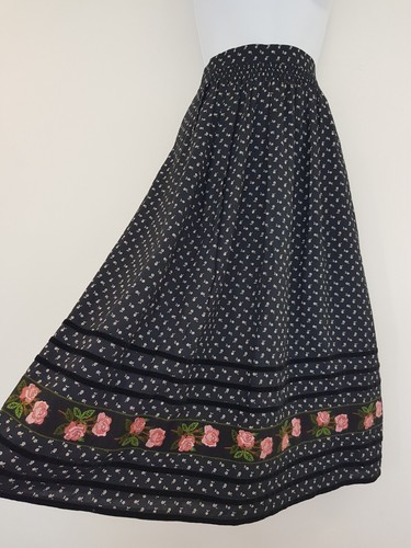 Vintage skirt black midi - vintage,
