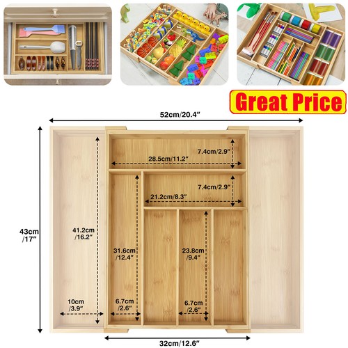 Extendable cutlery tray - extendable, large