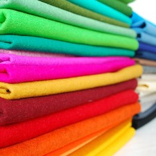 100% Wool Felt Fabric - 1mm Thick - Made in Western Europe - 42 Colours