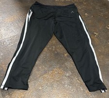 Adidas WOMENS SIZE SMALL 3/4 Length Track Pants BLACK & White Joggers