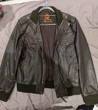 Tom Wolfe Goat Leather Bomber jacket. Brown/Gold colour! Style is EY - RIOT