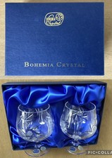 2 Bohemia Cut Crystal Brandy