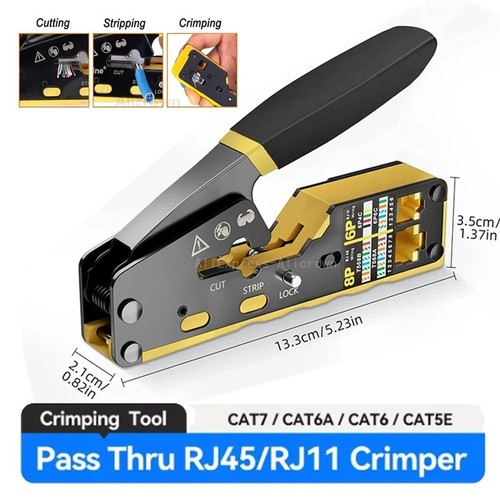 Pass through rj45 - pass, crimp