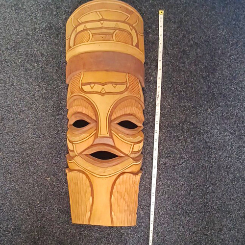 Carved wooden tiki - carved,