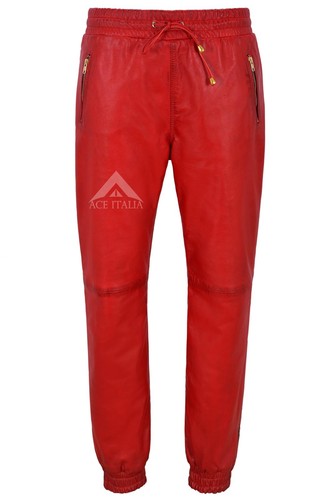 Men real leather trousers - real,