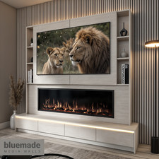 2200mm TV Media Wall Furniture Package With 60" Electric Fire NWO