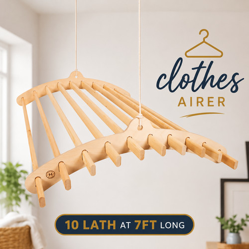 Lath wooden clothes airer - lath,