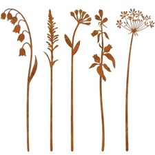 5pcs Rusty Metal Flowers