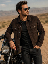 Men trucker suede leather - men's,
