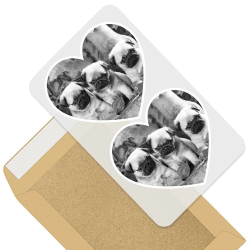 Heart stickers bw - heart, 10