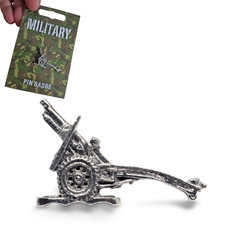 Artillery Gun Pin Badge Pewter