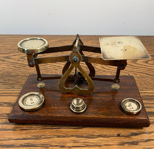 Antique vintage brass oak - brass,