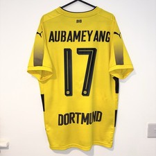 Borussia Dortmund 2017/2018 Home Shirt Aubameyang #17 Authentic Men’s Medium