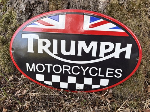 Triumph motorcycles enamel - triumph,