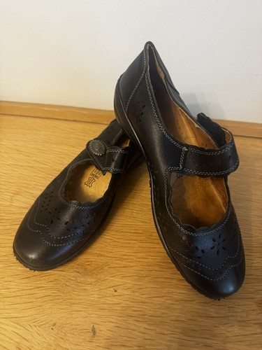 Loretta black leather - leather, mary