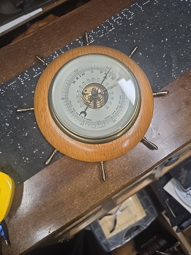 Antique barometer ships clock - ships,