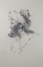 Original Pencil Drawing , 'Arabic Prince' Artist Unknown, Circa 1870