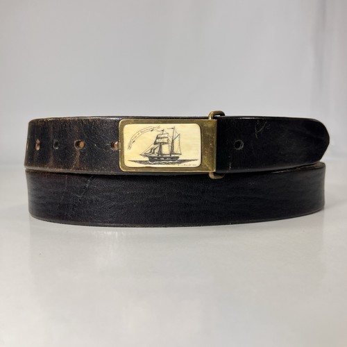 Vintage black leather belt - vintage,