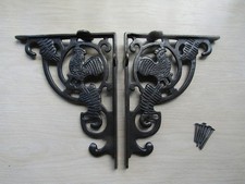 Cast iron shelf brackets Scaffold Victorian rustic vintage retro shabby AI